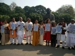 Indian killed in US: TMC MPs protest outside Parliament