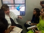 Mumbai: World Bank CEO Kristalina Georgieva travels in train