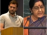 Rahul Gandhi thanks Sushma Swaraj for 'praising' Congress in her UNGA speech