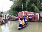 Flood-hit areas of Assam brave the waters to celebrate 71st Independence Day