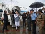 PM Narendra Modi arrives in Gujarat, to make an aerial survey of flood-hit areas
