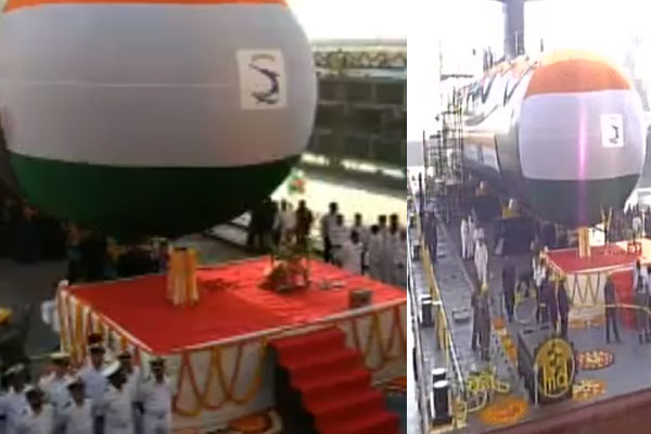 Submarine Khanderi launched