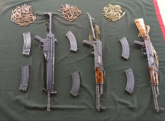 3 AK series rifles, 300 rounds ammunition recovered in Manipur 
