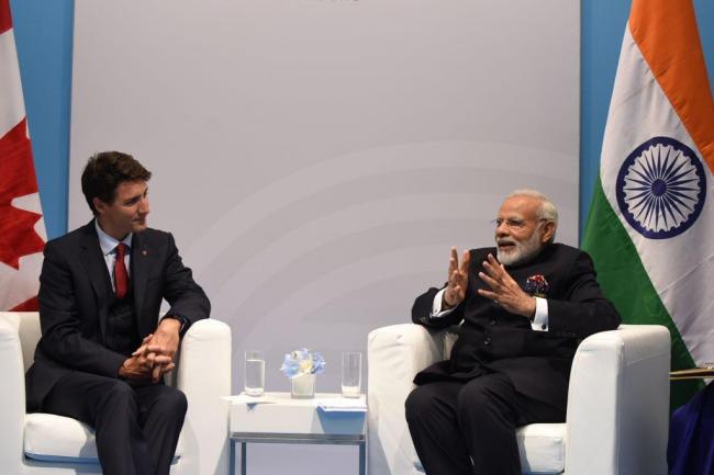 Modi meets his Canadian counterpart JustinTrudeau 