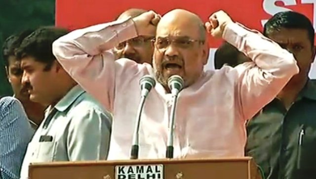 Fight the brutal Left: Amit Shah in Delhi