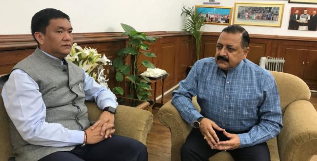 Arunachal Chief Minister Pema Khandu and Union Minister Dr Jitendra Singh discuss state-related issues