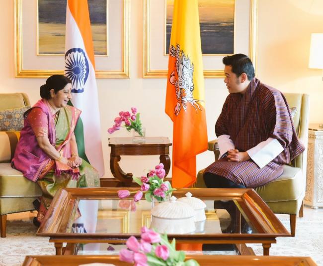 Sushma Swaraj calls on King of Bhutan, Prime Minister Modi to host dinner in honour of royal family