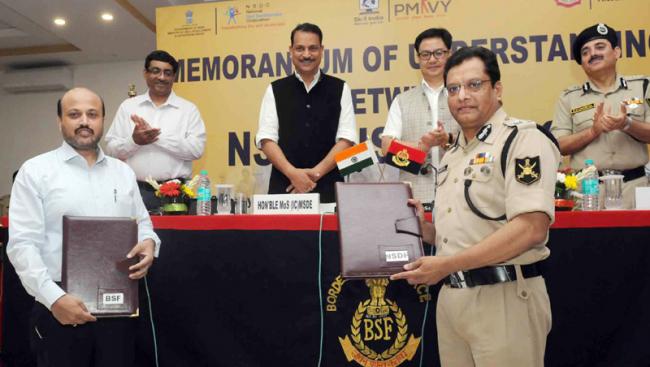 BSF signs MoU with NSDC for special skill development opportunities for their personnel and family members 