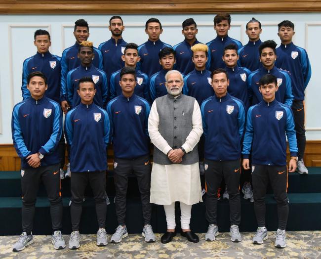 PM Modi meets Under 17 Indian football team