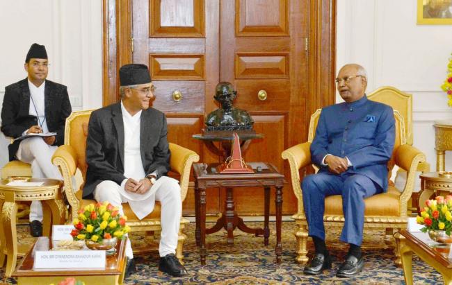 Prime Minister of Nepal calls on President Kovind