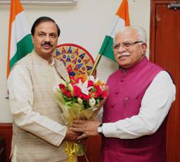 Chief Minister of Haryana meets Dr Mahesh Sharma to discuss proposed Science City 