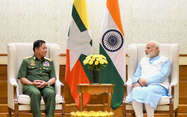  Commander-in-Chief of the Myanmar Defence Services calls on PM Modi