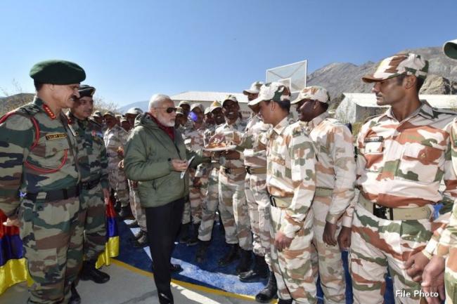 PM Modi greets army men on Infantry Day