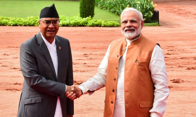 Narendra Modi meets Nepal Prime Minister Sher Bahadur Deuba