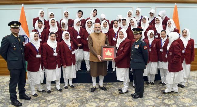 PM Modi discusses education of girl child and other issues with students from Jammu and Kashmir