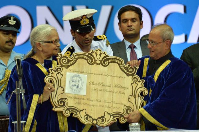 Goa University confers Honorary D. Litt. degree to President Mukherjee