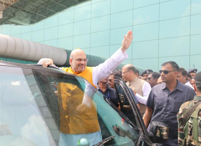 Amit Shah reaches Ranchi for three-day visit to Jharkhand