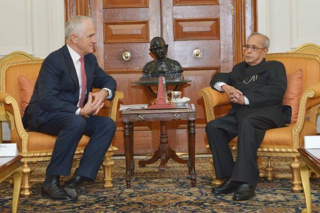 Prime Minister of Australia calls on President Mukherjee