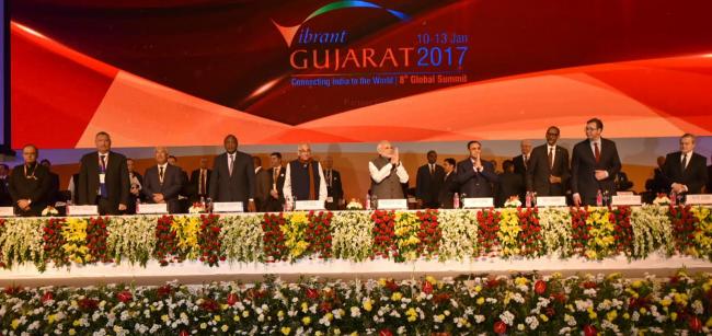 Modi addresses Gujarat Summit, urges participants to derive benefit from it