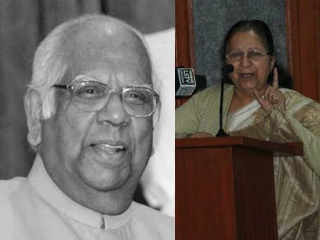 LS Speaker Sumitra Mahajan pays last tribute to predecessor late Somnath Chatterjee