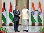 Prime Minister Narendra Modi welcomes Jordan's King Abdullah II to Hyderabad House 