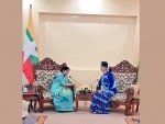 Sushma Swaraj meets Myanmar leader Aung San Suu Kyi