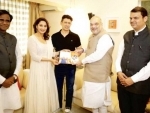 Amit Shah meets Madhuri Dixit in Mumbai