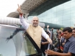 Amit Shah arrives Hyderabad to discuss BJP strategy in Telangana election