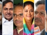 Assembly polls: Congress marching ahead of ruling BJP in Rajasthan, Chhattisgarh, MP, TRS leading in Telangana 