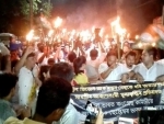 Assam Congress takes out torch rally against fuel price rise in Guwahati 