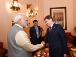 Prime Minister Narendra Modi meets Kyrgyz PM Sapar Isakov in Dubai