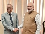Indian Prime Minister Narendra Modi meets Bangladesh President Abdul Hamid 