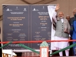 PM Modi unveils plaque to mark commencement of work on the Zojila Tunnel