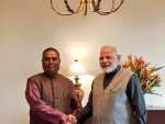 Former Foreign Minister of Nepal Upendra Yadav meets Modi