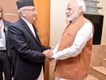 Modi, KP Oli meet in Kathmandu, discus bilateral ties