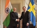 Narendra Modi interacts with Sweden PM Stefan LÃ¶fven 