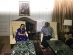 Sushma Swaraj meets South African President Cyril Ramaphosa