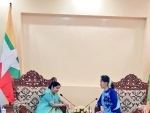 Sushma Swaraj visits Myanmar, meets top leaders