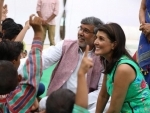 US Ambassador to United Nations Nikki Haley meets Kailash Satyarthi, visits Mukti Ashram