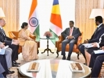 Sushma Swaraj calls on Seychelles President Danny Faure in New Delhi