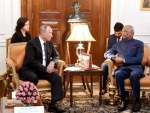 Russian President Vladimir Putin meets Indian President Ram Nath Kovind