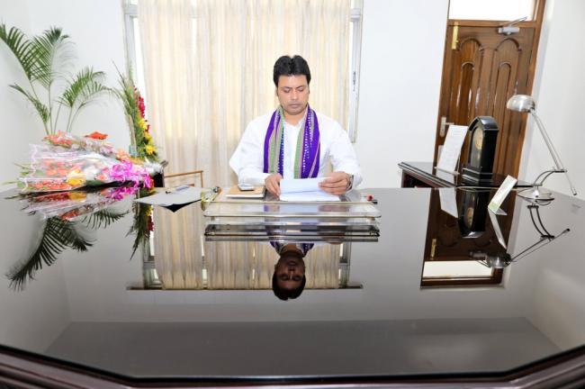 Biplab Kumar Deb takes charge as Tripura CM
