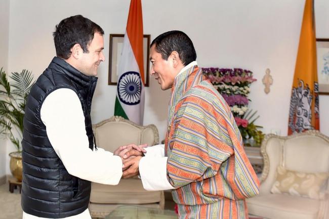 Congress president Rahul Gandhi meets Bhutan PM