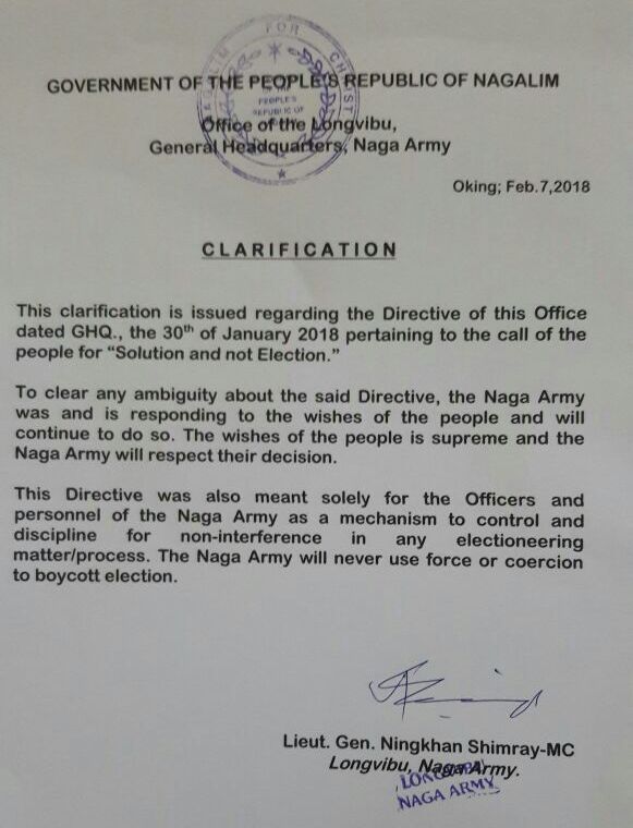 Nagaland: Major relief to EC after NSCN (IM) clears not to force the people to boycott election