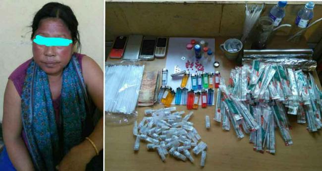 Police arrest lady drug paddler with huge quantity drugs at Moreh town