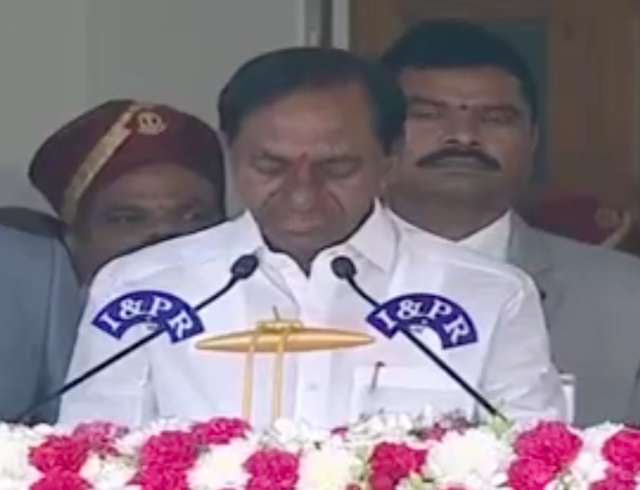 KCR takes oath as Telangana chief minister