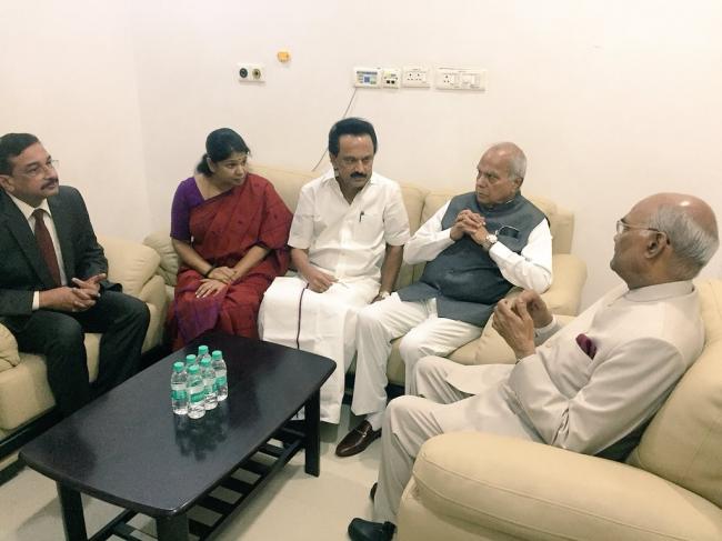 President Kovind visits Chennai, meets ailing Karunanidhi 