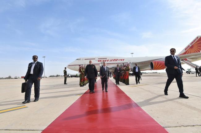 Prime Minister Narendra Modi arrives in Jordan 