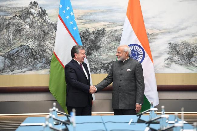 SCO: Narendra Modi meets Uzbek President Shavkat Mirziyoyev