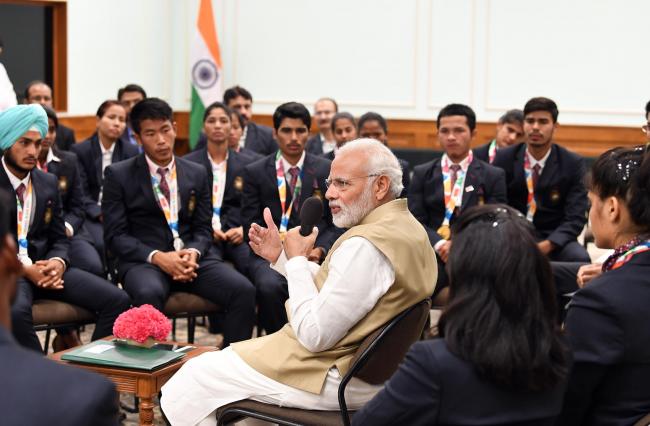 PM Modi felicitates medal winners of 2018 Summer Youth Olympics 